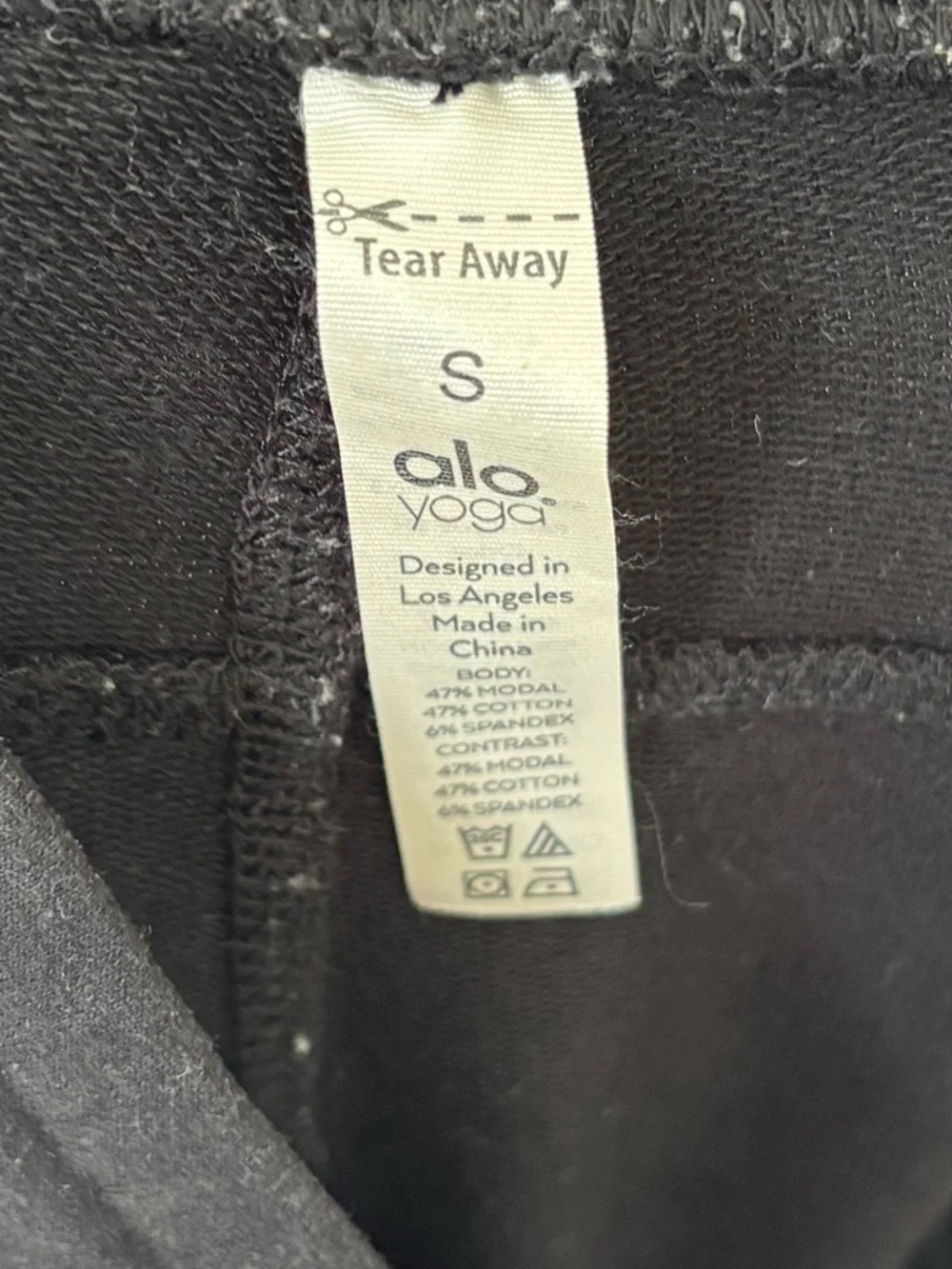Alo Yoga Black Urban Moto Sweatpants Ribbed Joggers Drawstring Waist Athleisure